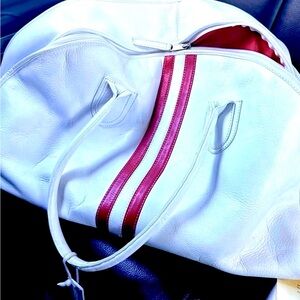 Athleta Red and White Women's travel bag